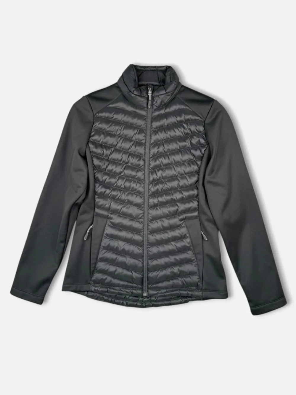 32 DEGREES HEAT Mixed Media Puffer Jacket XS Black‎ Lightweight Packable Outdoor